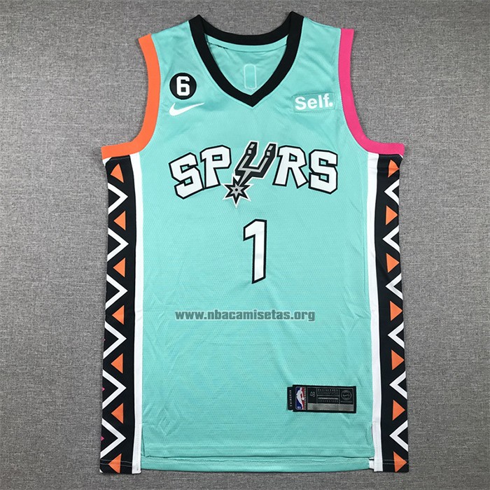 Camiseta San Antonio Spurs Victor Wembanyama NO 1 Ciudad 2022-23 Verde